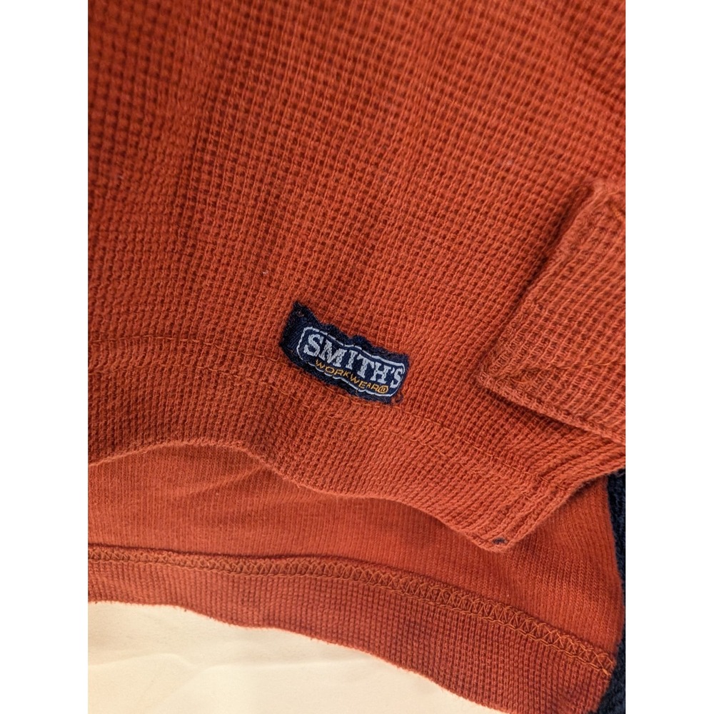 Mens Smiths Workwear XL Rust Long Sleeve Waffle Knit Thermal Crewneck Shirt - Picture 2 of 5